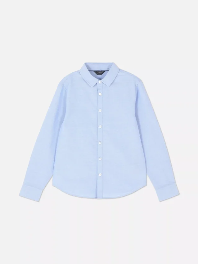 Camisas oxford de manga comprida para meninos mais velhos