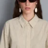 Camisas às riscas em popeline de algodão