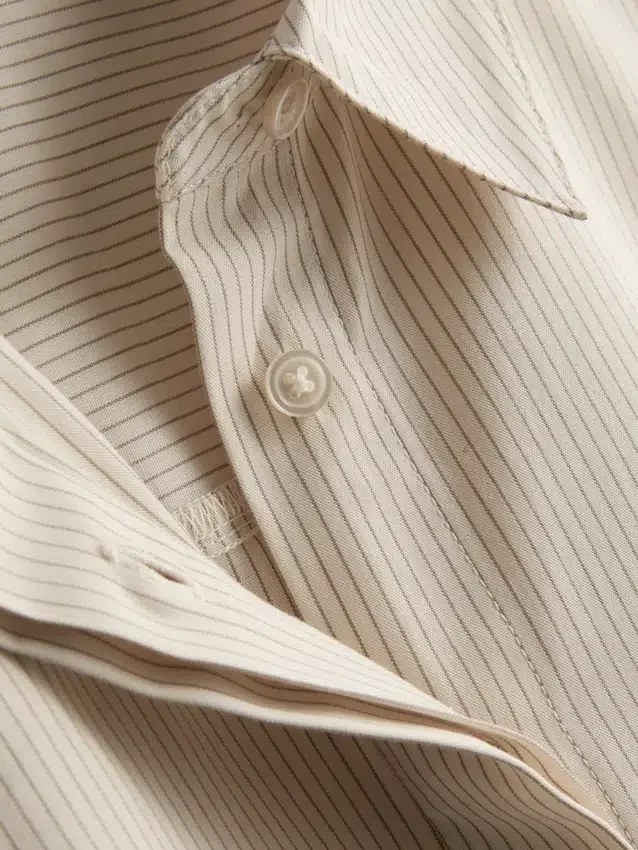 Camisas às riscas em popeline de algodão