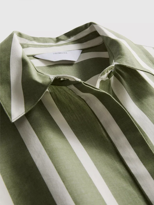 Camisas às riscas em popeline de algodão