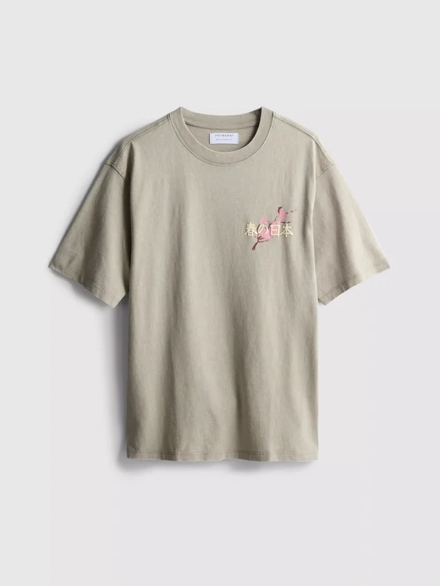 Camiseta com estampado «Washed Japan»