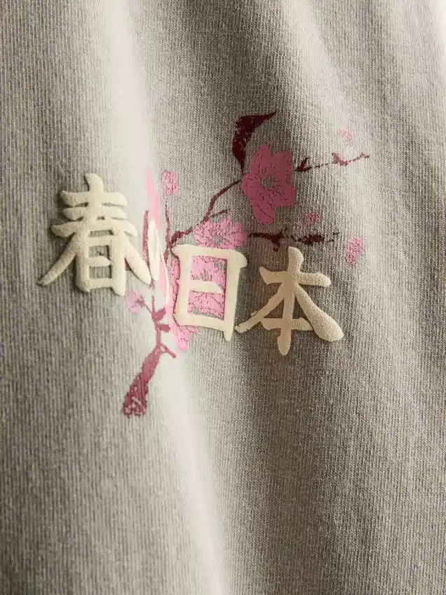 Camiseta com estampado «Washed Japan»
