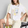 Camiseta gráfica de algodão com corte largo