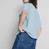 Camiseta gráfica de algodão com corte largo