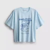 Camiseta gráfica de algodão com corte largo