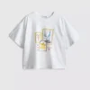Camiseta gráfica de algodão com corte largo