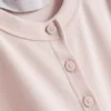 Camisola com botões, em malha canelada rica em algodão