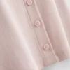 Camisola com botões, em malha canelada rica em algodão