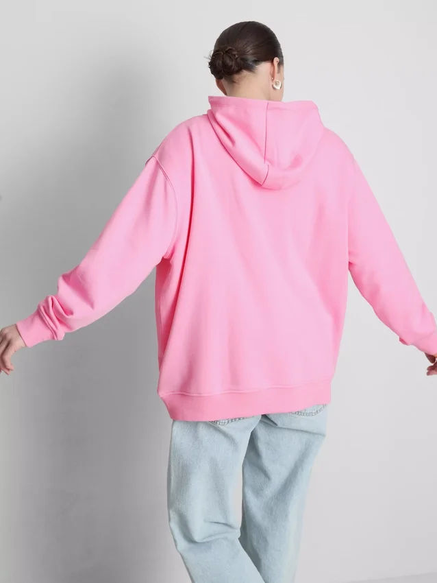Camisola com capuz com estampado universitário, rica em algodão