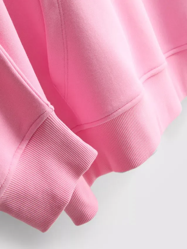 Camisola com capuz com estampado universitário, rica em algodão