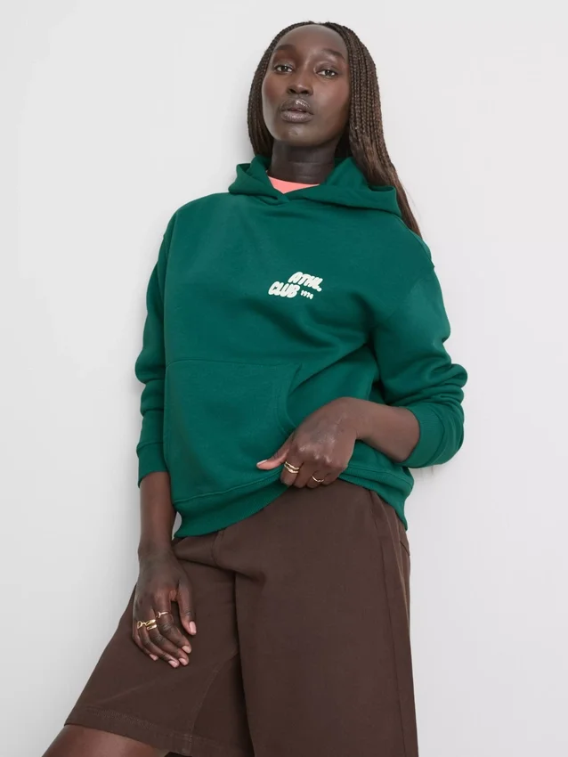 Camisola com capuz desportiva de corte descontraído