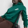 Camisola com capuz desportiva de corte descontraído