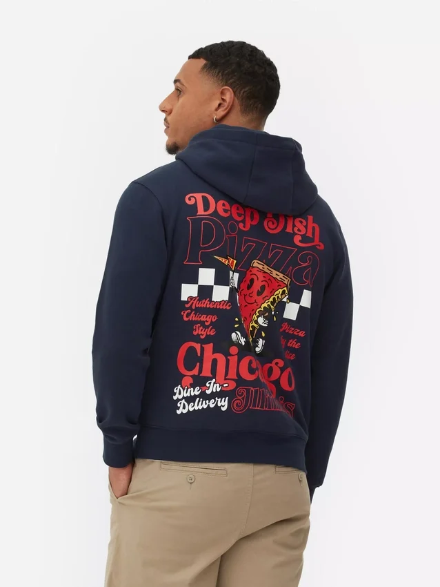 Camisola com capuz e estampado «Chicago Deep Dish»