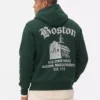 Camisola com capuz e estampado de Boston