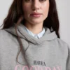 Camisola com capuz e estampado em mistura de algodão
