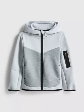 Camisola com capuz e fecho de correr
