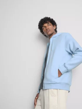Camisola com capuz e fecho de correr Essential