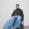 Camisola com capuz em mistura de algodão
