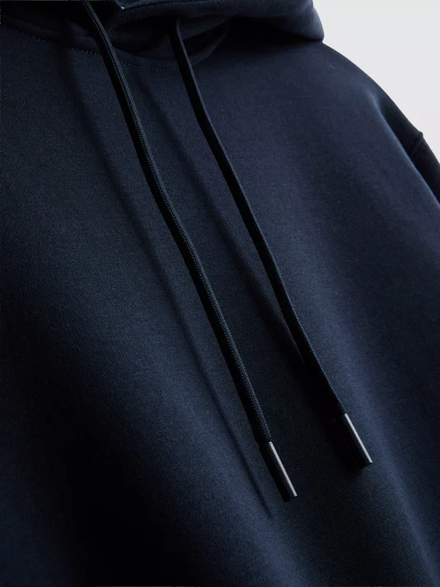 Camisola com capuz em mistura de algodão