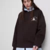 Camisola com capuz em mistura de algodão, com corte descontraído e estampado