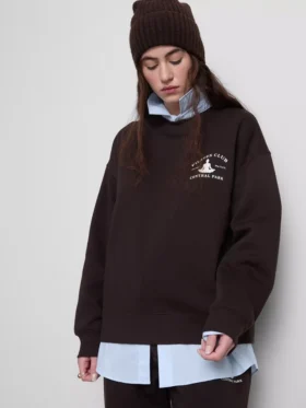 Camisola com capuz em mistura de algodão, com corte descontraído e estampado