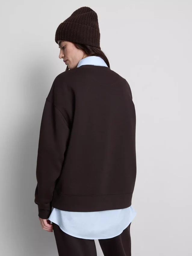 Camisola com capuz em mistura de algodão, com corte descontraído e estampado