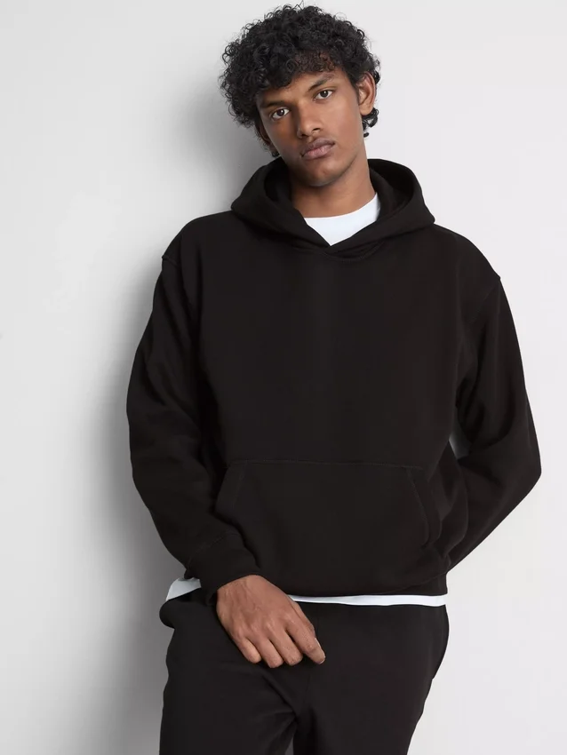 Camisola com capuz essencial de corte largo