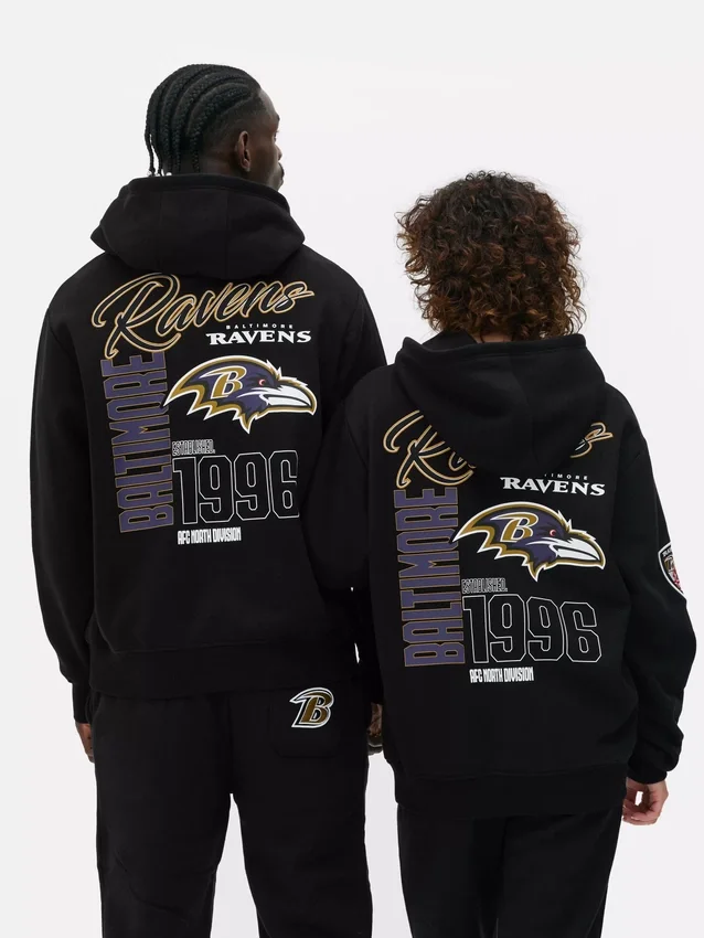 Camisola com capuz estampada dos Baltimore Ravens da NFL