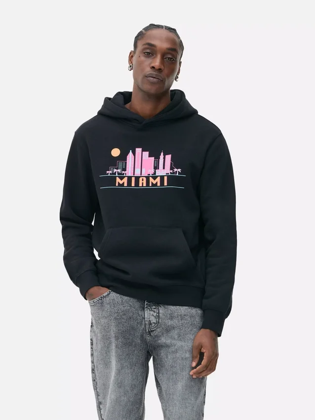 Camisola com capuz «Miami Skyline»