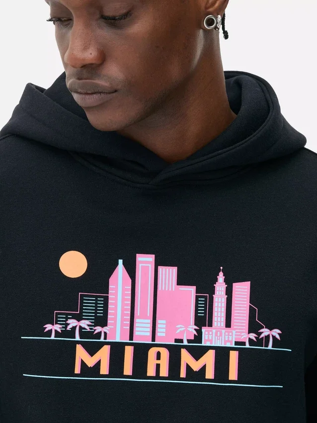 Camisola com capuz «Miami Skyline»