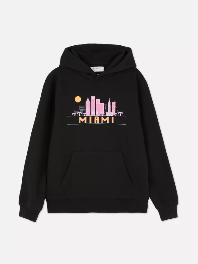 Camisola com capuz «Miami Skyline»