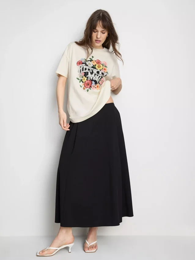 Camisola com estampado gráfico em algodão descontraído da Fleetwood Mac