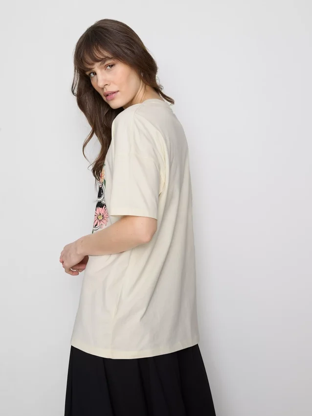 Camisola com estampado gráfico em algodão descontraído da Fleetwood Mac