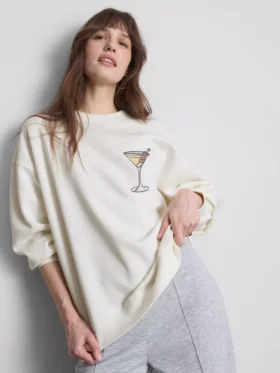 Camisola com estampado «Martini» rica em algodão