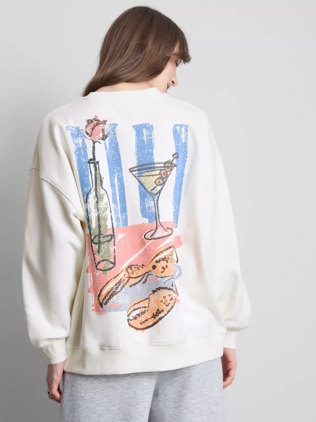 Camisola com estampado «Martini» rica em algodão