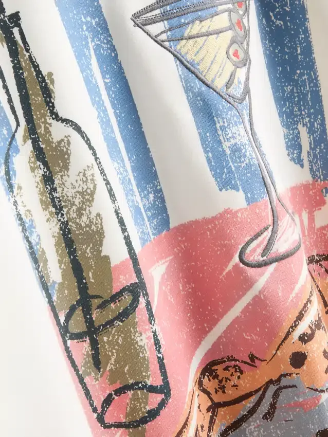 Camisola com estampado «Martini» rica em algodão