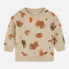 Camisola com gola redonda e animais da floresta