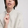 Camisola com meio fecho em mistura de algodão