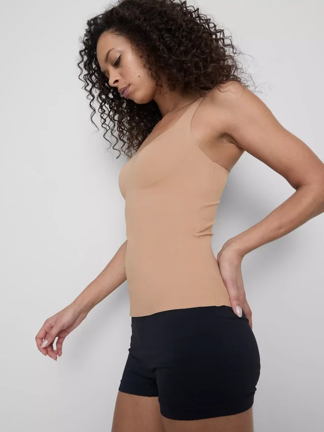 Camisola com sutiã incorporado sem costuras