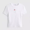 Camisola curta com contas, rica em algodão