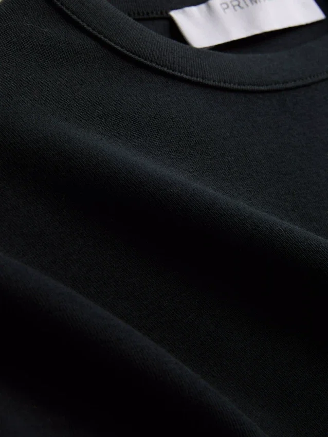 Camisola curta com contas, rica em algodão