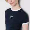 Camisola curta de algodão com estampado