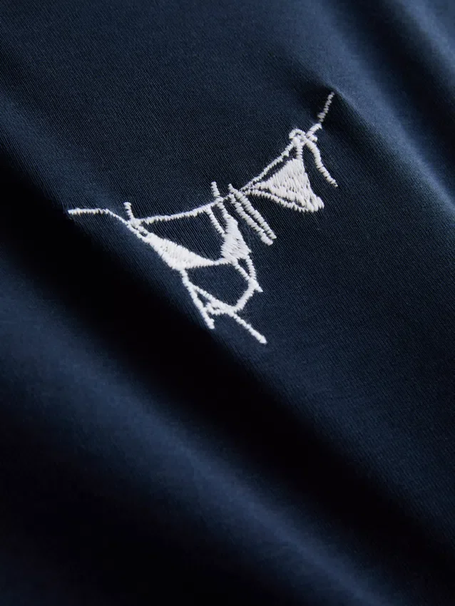 Camisola curta de algodão com estampado
