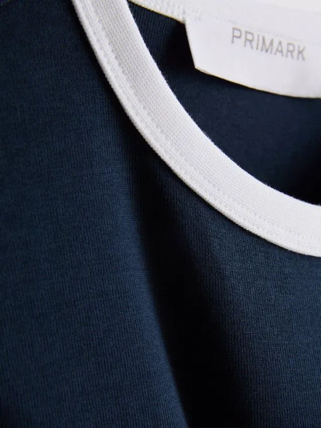 Camisola curta de algodão com estampado