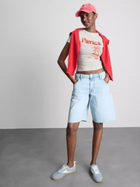 Camisola curta «Havana» com estampado, rica em algodão