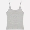Camisola de alças elástica com decote redondo