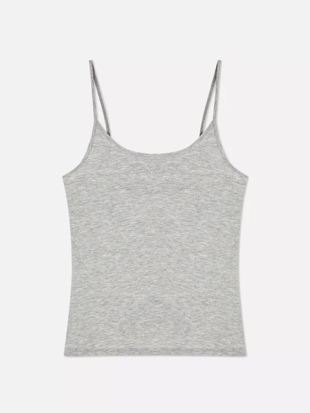 Camisola de alças elástica com decote redondo