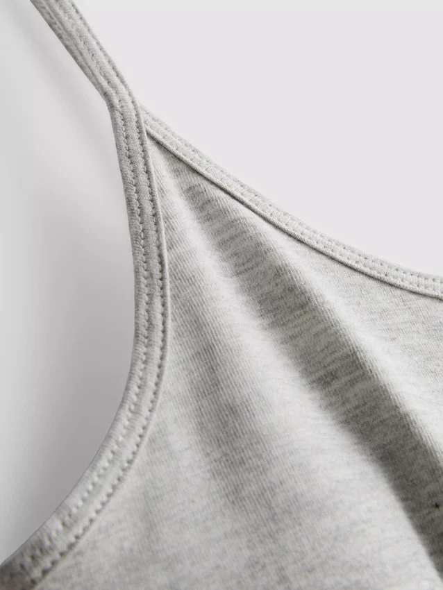 Camisola de alças elástica com decote redondo