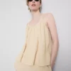 Camisola de alças em algodão puro