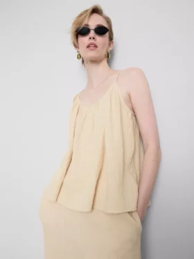 Camisola de alças em algodão puro